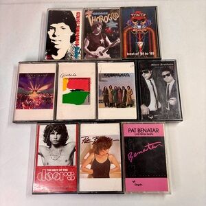 Classic Rock Cassette Lot 10 Doors Thorogood Pat Benatar Genesis Foreigner